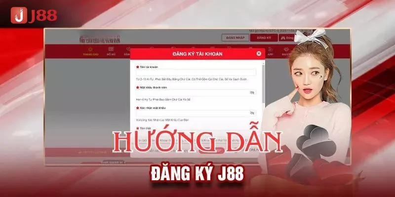 Các bước đăng ký tạo tài khoản chơi tại J88 rất đơn giản. 